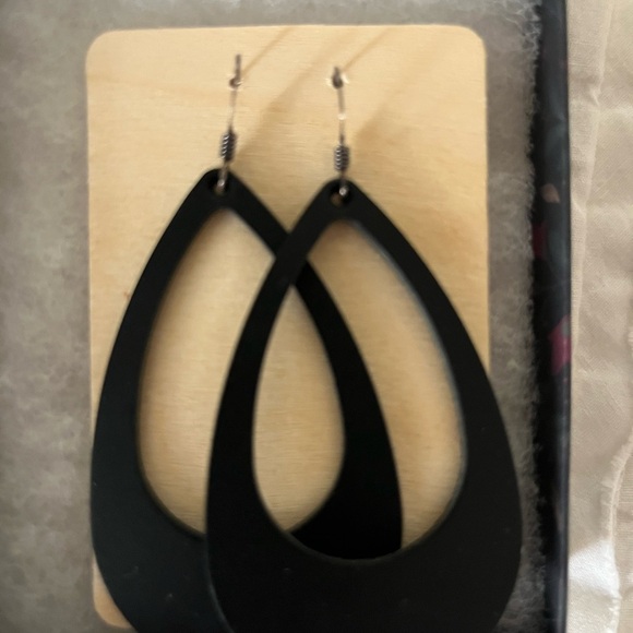 Nickel & Suede Jewelry - NIB Nickel & Suede Women’s Earrings Black Wood